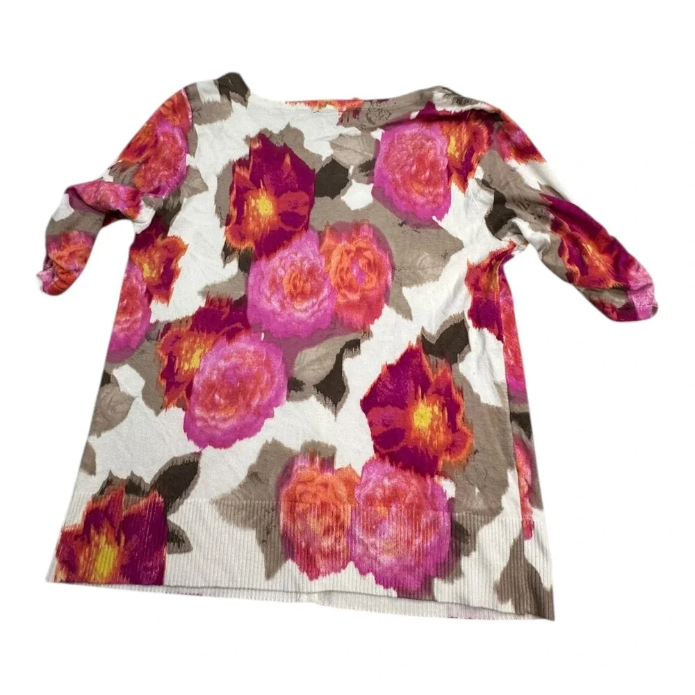 INC‎ International Concepts Womens Cardigan Sweater XL Floral Print Button Front